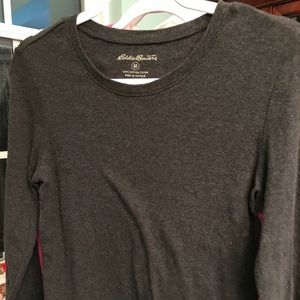BNWOT Eddie Bauer Crew LS Tshirt in Charcoal